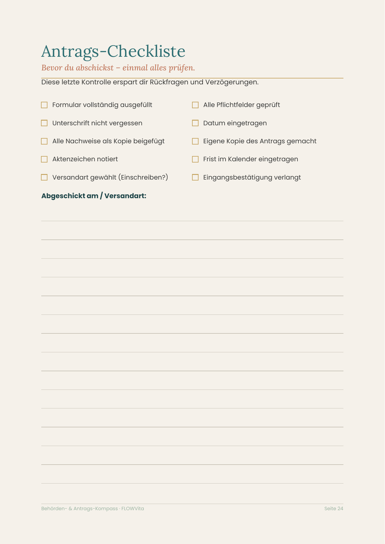 Antrags-Checkliste