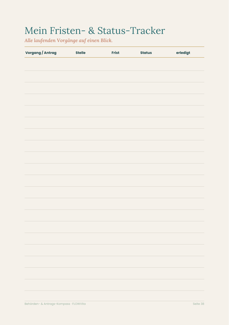 Fristen- & Status-Tracker