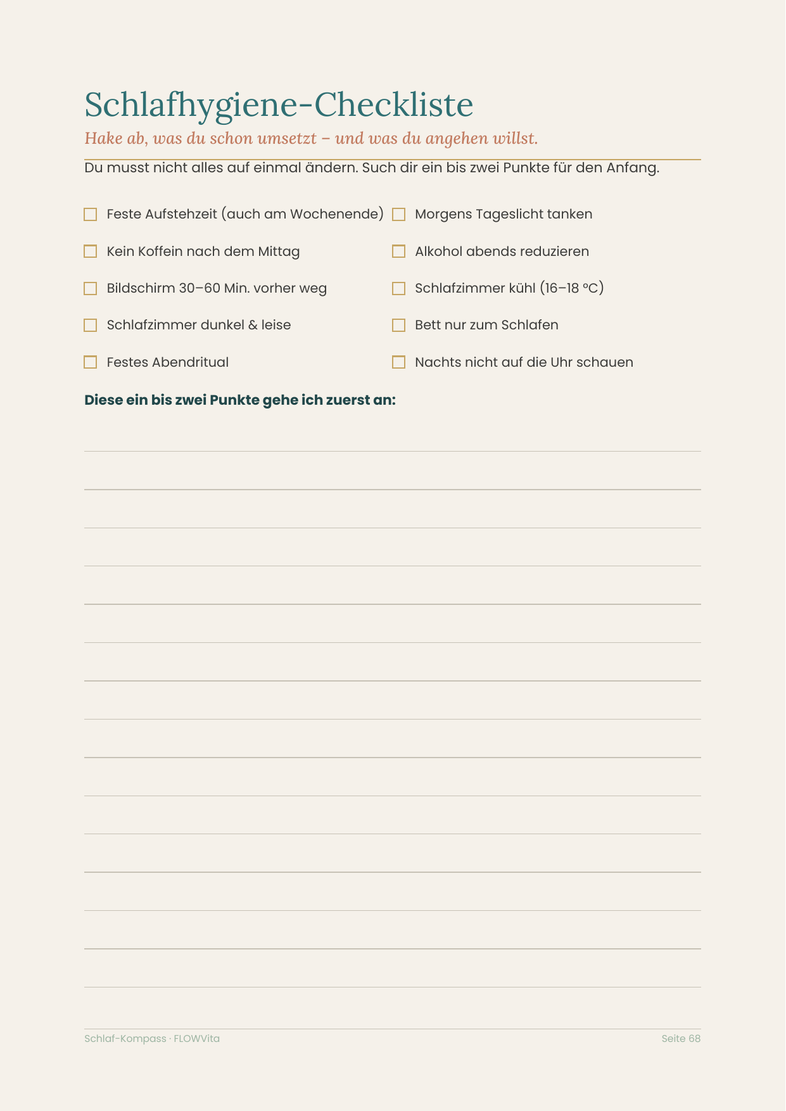 Schlafhygiene-Checkliste